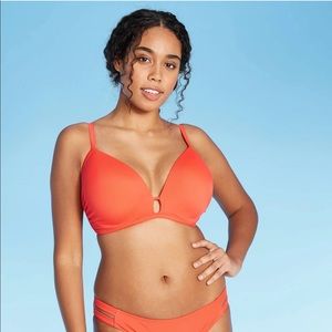 Shade & Shore Ribbed Strap Swim Bikini Bra Top
